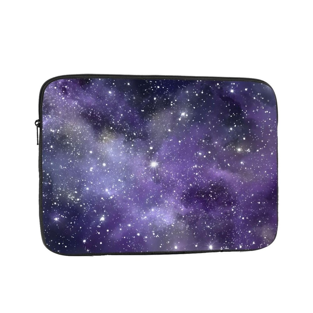 12 Inch Shockproof Laptop Bag, Full Width Purple Space Print Handbag Suitable For Business And Daily Use
