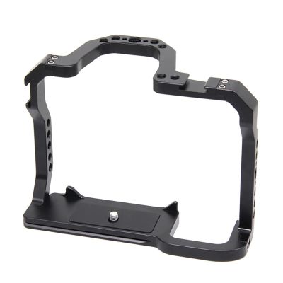 Aluminum Alloy Camera Cage with Cold Shoe & 1/4 3/8 Threads Compatible for Canon EOS 70D 80D 90D, Protective Frame