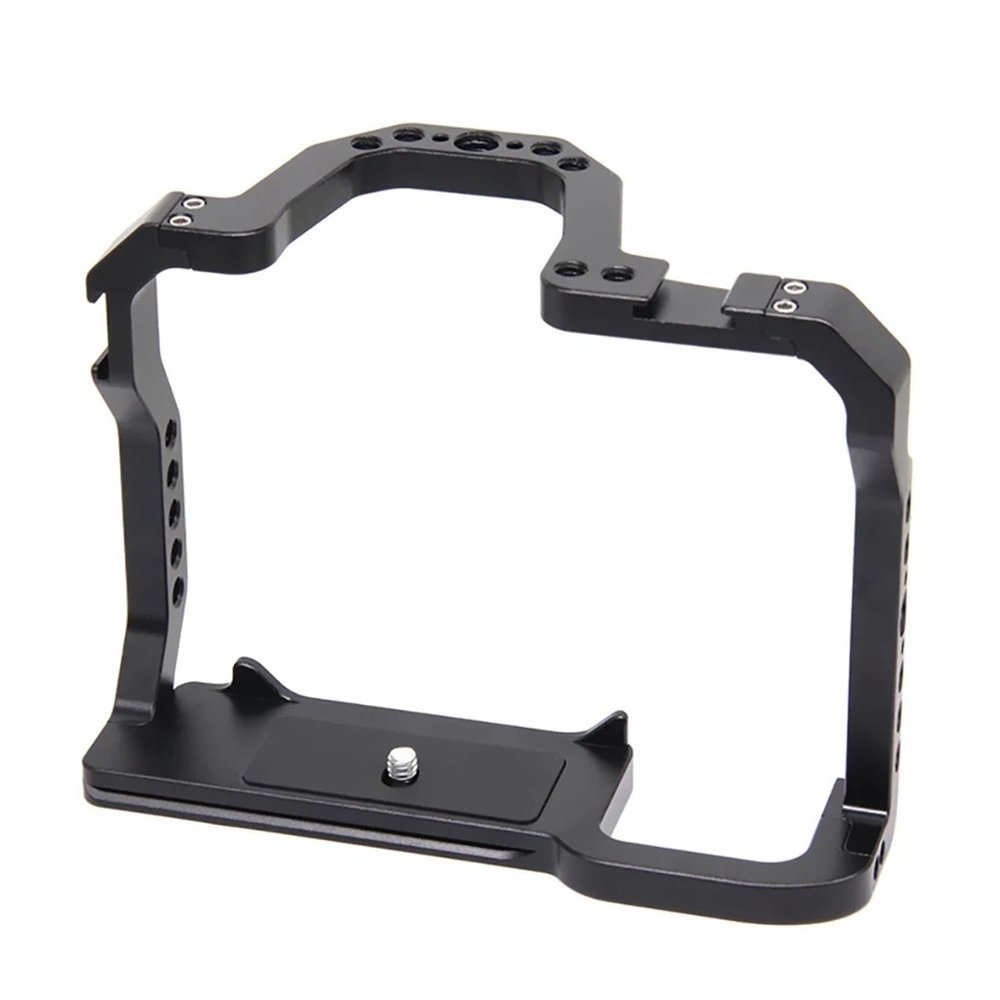 Aluminum Alloy Camera Cage with Cold Shoe & 1/4 3/8 Threads Compatible for Canon EOS 70D 80D 90D, Protective Frame