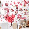 2 Sheets Valentines Day Wall Decals Heart Tree Red Truck Valentines Day Wall Stickers Romantic Love Heart Wall Decor Home Bedroom Decorations for Couple Living Room Wall Wedding Anniversary Art view 2