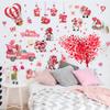 2 Sheets Valentines Day Wall Decals Heart Tree Red Truck Valentines Day Wall Stickers Romantic Love Heart Wall Decor Home Bedroom Decorations for Couple Living Room Wall Wedding Anniversary Art view 4