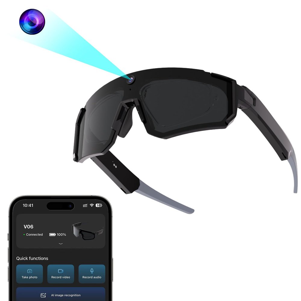 Zigtik 2026 Baseball Glasses with Camera,Running Glasses with Voice Control & Object Recognition, Polarized Sunglasses with Bluetooth Call Designed for Baseball, Outdoor Sports Cycling, Hiking