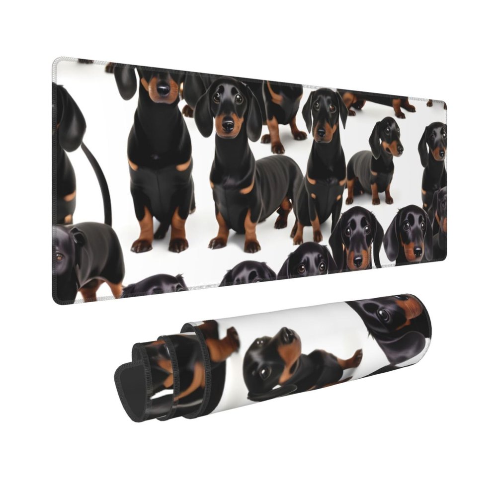 Large Dachshund Weiner Pet Dog Print Mouse Pad Office Desk Mat Keyboard pad for Gaming Office&Home,11.8 x 31.5 in
