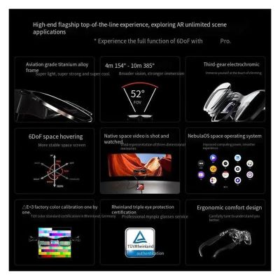 Air 2 Ultra AR Glasses 6DoF Smart Glasses 385 Inch HD Space Giant Screen 52 FOV Portable Private Cinema 1080p View
