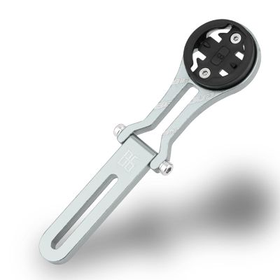Adjustable Computer Mount Out Front Extended Integrated Handlebar Bike Computer Mount for Road Bikes Made Aluminium Alloy with Accessories (Titanium)