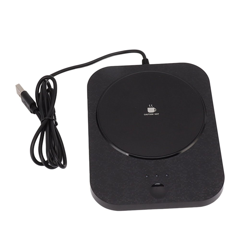 Electric Cup Warmer 3 Gear Temperature Adjustable USB Powered Fast Heating Mug Warmer with Auto Shutoff for Coffee Tea Milk Black 5.9x4.5x0.4in