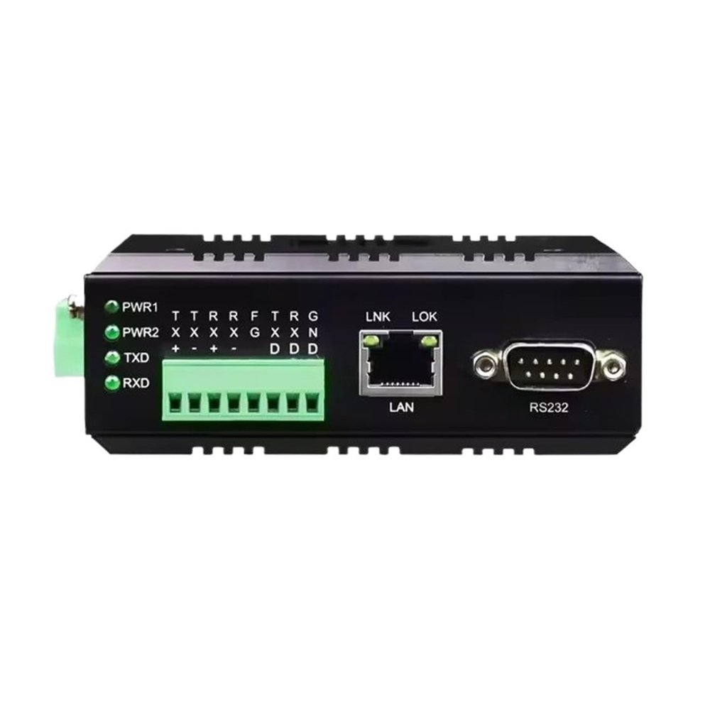 C0QNC748R Industrial Din Rail Sreial RS232 RS485 RS422 to Ethernet Server RJ45 IP Converter