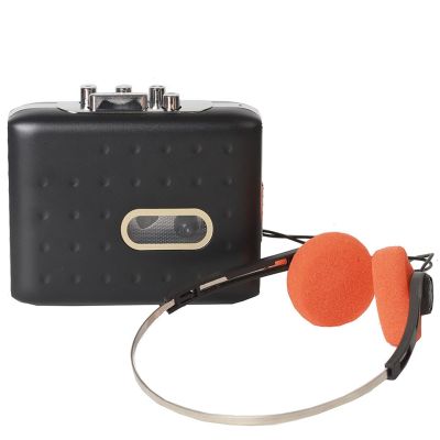 Cassette Players Portable Cassette Player Recorder Built in Mic USB C Tape to MP3 Converter with Headphone(TON771 Black)