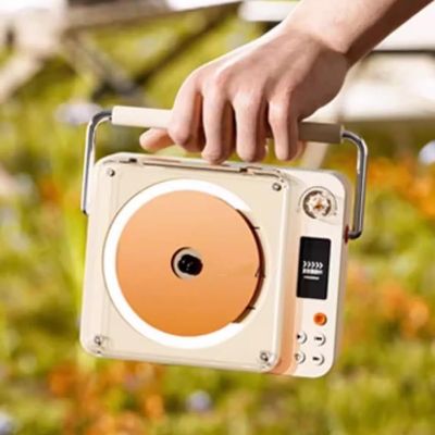 Portable CD Player with Bluetooth and Speakers, Small Retro DVD Player with Handle, Remote Control, 3.5 Headphone Jack, for Home Dcor Gifts