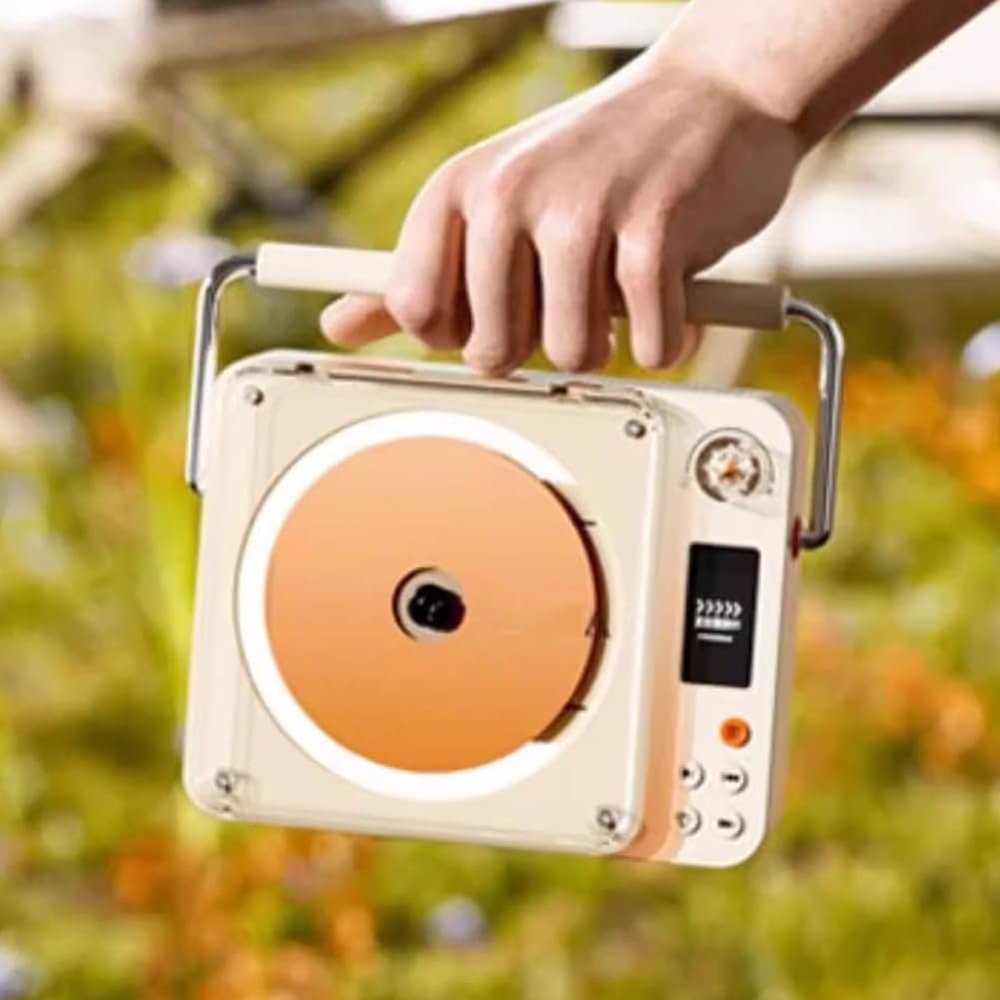 Portable CD Player with Bluetooth and Speakers, Small Retro DVD Player with Handle, Remote Control, 3.5 Headphone Jack, for Home Dcor Gifts