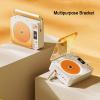 Portable CD Player with Bluetooth and Speakers, Small Retro DVD Player with Handle, Remote Control, 3.5 Headphone Jack, for Home Dcor Gifts view 3