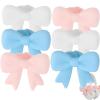 2 Pack Pink Bow Decor Headphone Accessories, Bows for Headphones, Headphones Accessories, Silicone Headphoner Accessory Bow, Headphone Accessoriese Cute, Bow Headphoner Attachments (White+Pink+Blue) view 1