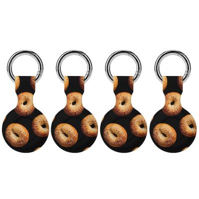 Bagels Funny Holder Cases Keychain Compatible with AirTag Silicone GPS Trackers Cover