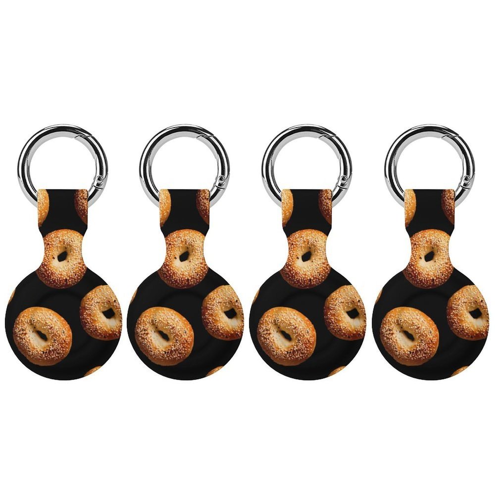 Bagels Funny Holder Cases Keychain Compatible with AirTag Silicone GPS Trackers Cover