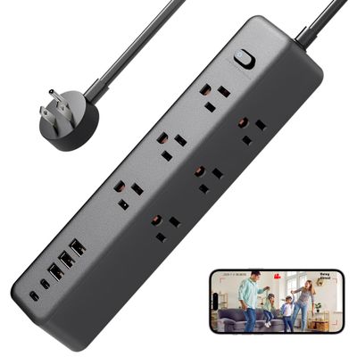 lomtomsehai Indoor Nanny Camera - Mini Wi-Fi Security Cam - Small Wireless Cameras - Motion Detection - Mobile Phone Viewing - USB Port - Front