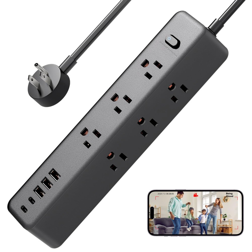 lomtomsehai Indoor Nanny Camera - Mini Wi-Fi Security Cam - Small Wireless Cameras - Motion Detection - Mobile Phone Viewing - USB Port - Front