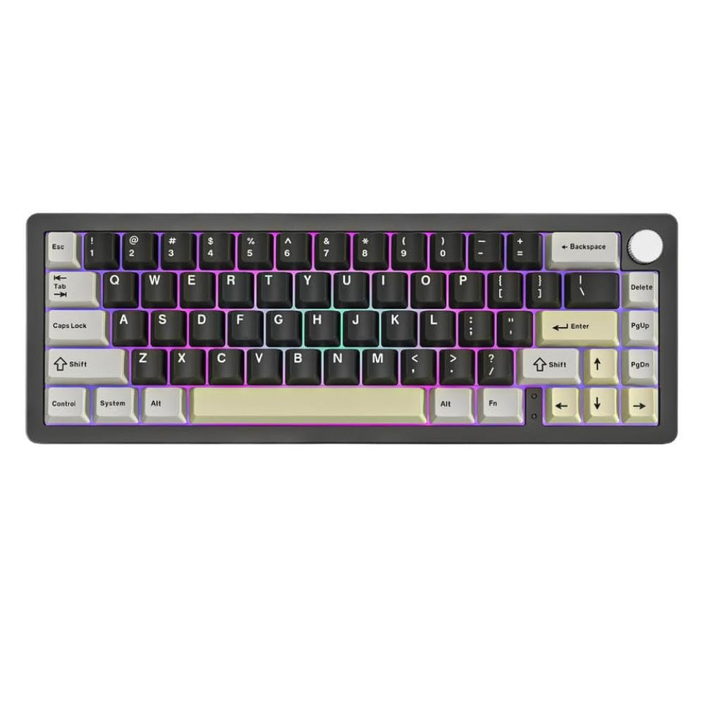 0RkayebEA Blue 66-Key CNC Aluminum Knob Wireless 2.4G Wired Hot Swap Gasket Mounted RGB Mechanical Gaming Keyboard Compatible with AL66(Black)
