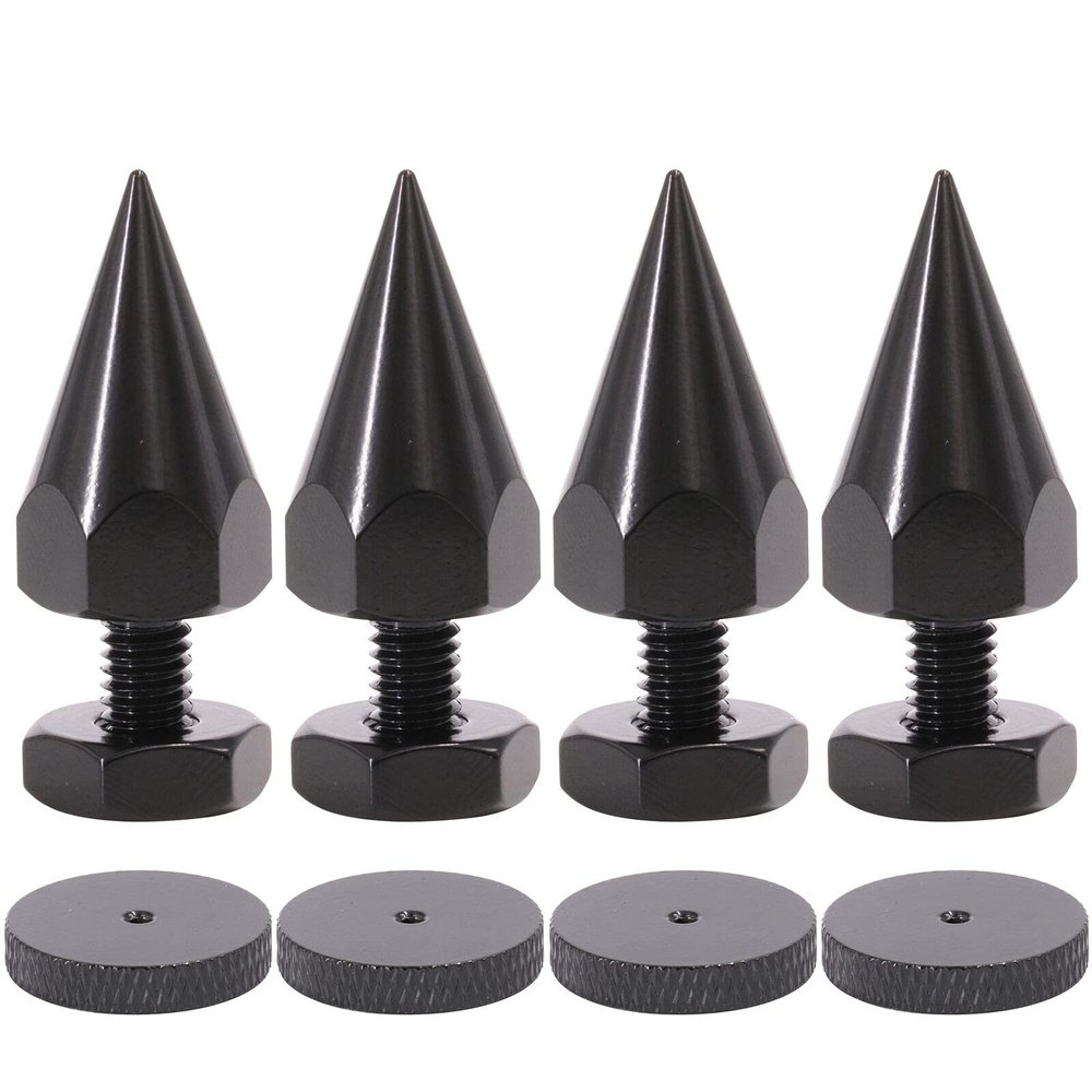 4 Set Speaker Shock Absorbing Feet - Carbon M6 Thread Shock Spike Cone Enhanced Stability and Sound