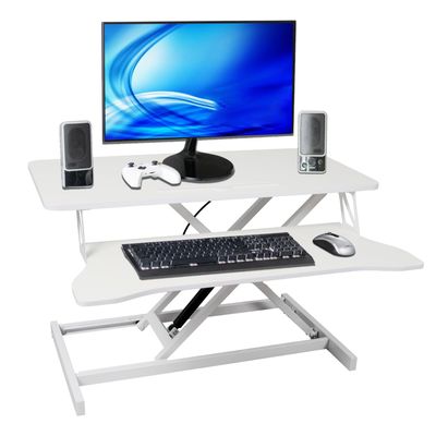 Adjustable Height Standing Laptop Desk White Ergonomic Sit to Stand Workstation Home Office