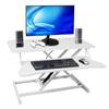 Adjustable Height Standing Laptop Desk White Ergonomic Sit to Stand Workstation Home Office view 1