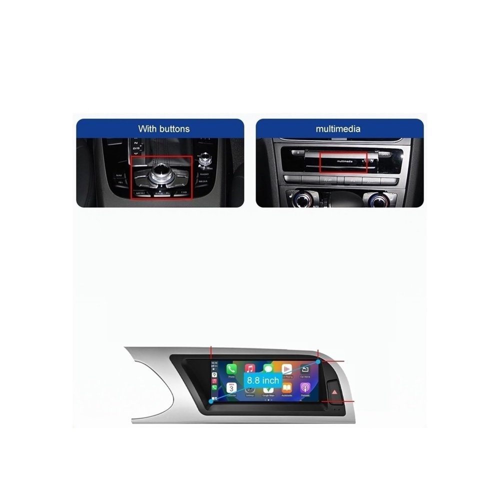 12.3 Touch Display Compatible for Audi A4 S4 A5 S5 B9 2016-2019 Multimedia Player Andriod Auto LinkGPS Carplay Screen Car Play(Right Hand Drive)
