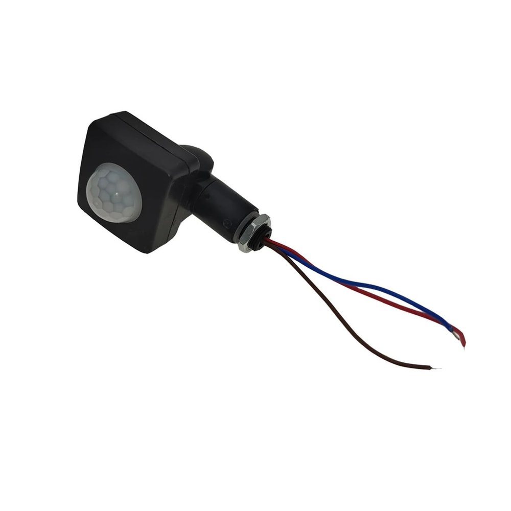 PIR Motion Sensor Outdoor Indoor Infrared Light Switch with LED Light Sensitive AC 85-265V IP65 Time Delay for Home Lighting(10MM Black)