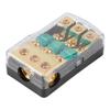 0/2/4 Gauge In To 4/8/10 Gauge Out 60A 3 Way Mini ANL Fuse Holder Distribution Block, Car Audio Power Fuse Distribution Block with Copper Conductors and ABS Cover, Compact 3 Way Di view 3