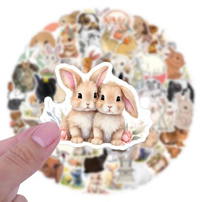 110 Pcs Cute Rabbit Stickers, Waterproof Vinyl Bunny Decals for Skateboard Laptop Water Bottle Luggage, Assorted Cartoon Rabbit Stickers Gift for Kids Teens Adults(rabbit-110)