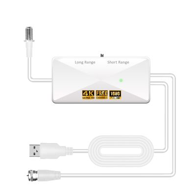 TV Antenna Amplifier, Antenna Signal Booster, 25dB High Gain Powerful Digital Antennas Booster, Adjustable Reception Range, Suit for All TV Antennas (Booster)