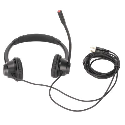 BowyTrading H390D - PC Binaural Customer Service Headphones, Telephone Headset with Noise Cancelling Microphone, Ultra Light Office Headset for PC Business Calls, Durable ABS Material with Wid