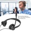 BowyTrading H390D - PC Binaural Customer Service Headphones, Telephone Headset with Noise Cancelling Microphone, Ultra Light Office Headset for PC Business Calls, Durable ABS Material with Wid view 2