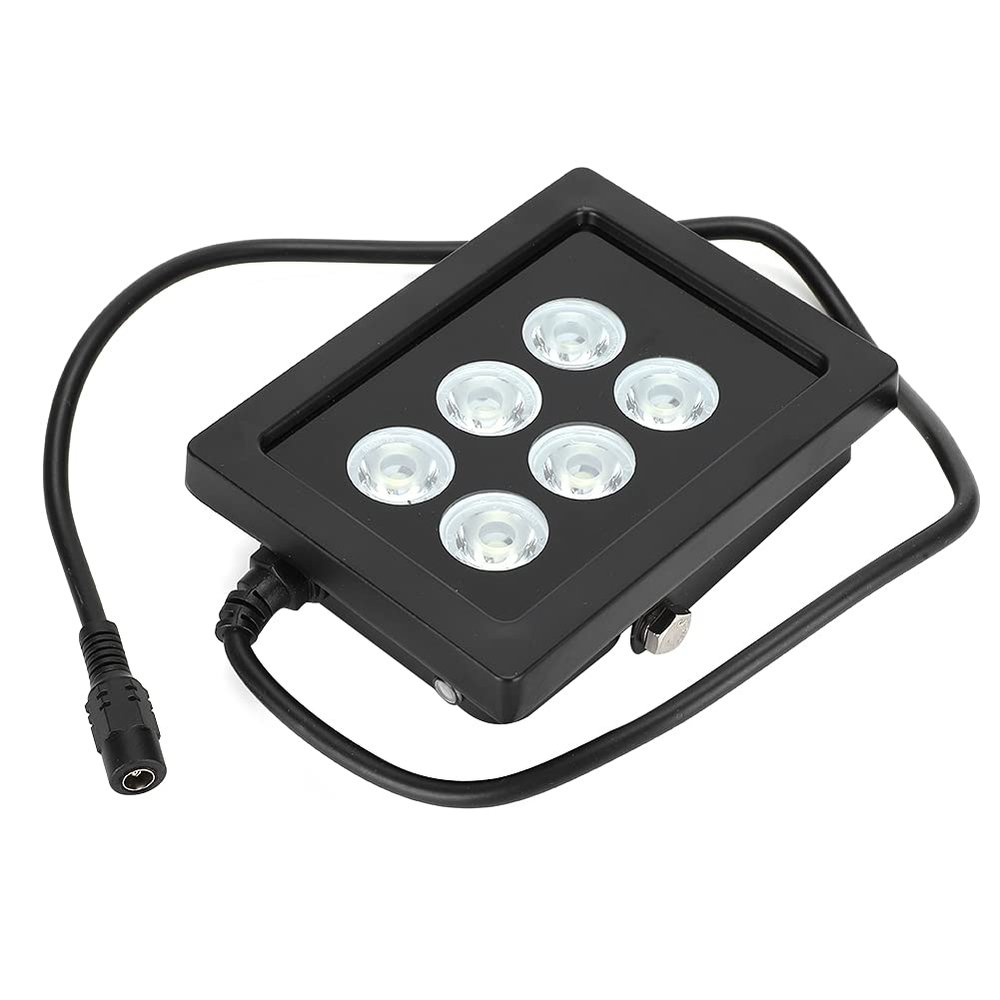 DC12V 6 LEDs Fill Light, IP66 Waterproof, Adjustable 8-90 Degree Installation, Black Shell - Durable Aluminum Alloy, High Thermal Conductivity, Outdoor