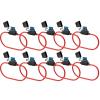 10Pcs Automotive Fuse Puller Tool Splashproof Box Mini Blade Adapter for 12V 30A Inline Fuse Switch Socket Waterproof(10Pcs 14AWG) view 1