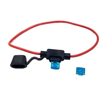 1Set Medium/Mini/Micro Car Waterproof Fuse Box Blade Type in Line Fuse Holder Power Socket 18/16/14/12/10AWG(Small,14AWG,40A)