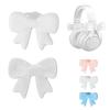 2 Pack Pink Bow Decor Headphone Accessories, Silicone Headphone Accessory Bow, for Various Headphones - A Fun Gift for Gamers (White) view 1