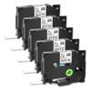 5PK AZE 221 Labels Tape Compatible with TZ TZe 221 Black On White 9mm Laminated Label Ribbon Compatible with PT 1000 Printers view 1