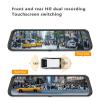 Car Dash Cam for Renault Twingo Zoe, 1080P HD Car Camera with Night Vision, 170 Wide Angle, 10'' Mirror Dash Cam, Full Touch Screen Loop Recording view 3