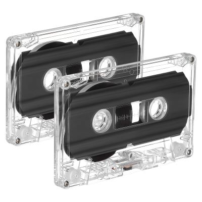 UKCOCO 2 Pack Blank Audio Cassette Tapes 30 Min: Empty Cassette Tapes with Transparent Plastic Case, Universal Compatibility for Speech Music Voice Recording
