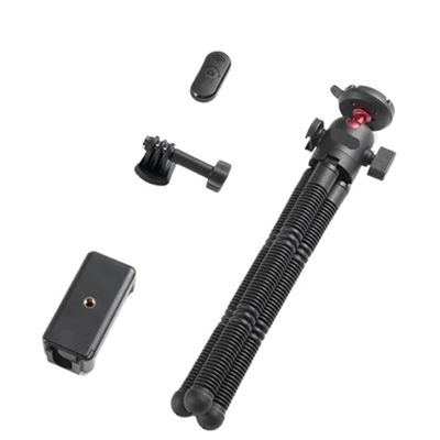 Compatible for Action & Vlog Cameras, Flexible Octopus Tripod with 360 Ball Head & Phone Mount