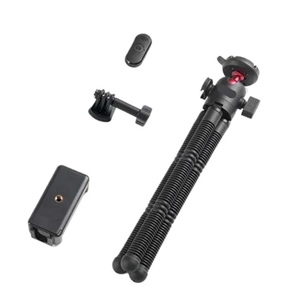 Compatible for Action & Vlog Cameras, Flexible Octopus Tripod with 360 Ball Head & Phone Mount
