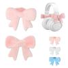 2 Pack Pink Bow Decor Headphone Accessories, Silicone Headphone Accessory Bow, for Various Headphones - A Fun Gift for Gamers (Pink) view 1