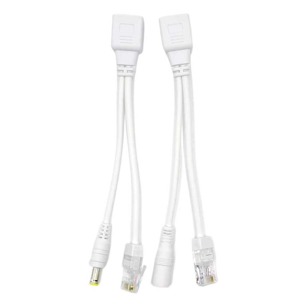 1 Pair POE Cable Passive Ethernet Power Adapter Cable Splitter Power Module 12v(White Pair)