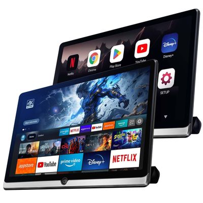 14 Inch 4K Android 13 Car TV Headrest Monitor for Cars Back Seat Rear Entertainment System,Support Phone Wireless Mirror Link Touch Screen,with HDMI/WiFi/Bluetooth/USB/Car Video Player (4G+64G(2*PCs))