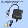 ASHATA VHS to Digital Converter, USB Video Capture Card Analog Digital AV to HD 1080P 720P with Dual USB A and C Input, for VCR DVD Player Camcorder 4K TV view 2