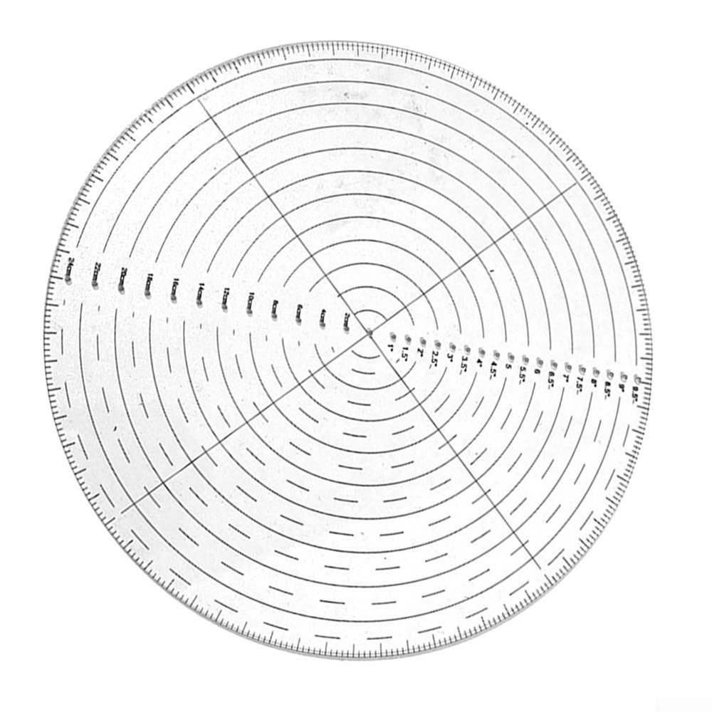Round Center Finder Circle Gauge for Woodworking, 10 Inch Transparent Acrylic Circle Template with Dual Scales, Center Finding Tool for Drawing Circles on Wood, Metal, Glass - 1pc