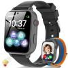 4G Kids Smart Watch for Boys Girls, Kid Watch Phone Ages 4-12 with Call, GPS, SOS, Video Call, Games, Camera, Alarm, Touchscreen Smartwatch for Children Birthday Gift (Includes SIM Card), Black view 1