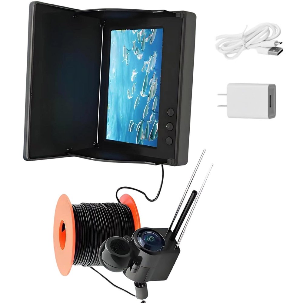 195 Wide Angles Fish Finder Camera with 5inch Large Screen Night View Underwater Fishing for Lake