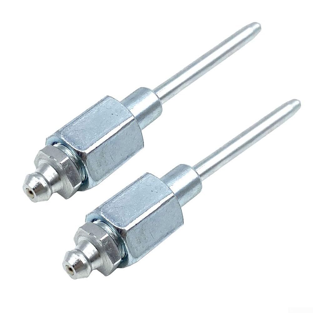 Grease Needle Nozzle 2 Pack, Detachable Grease Fitting Adapter with 7/8 Inch for NPT Threads, Carbon Steel Anti Rust Grease Tool for Angle Grinder 224399-193465-4 224568-4, 2mm Hole
