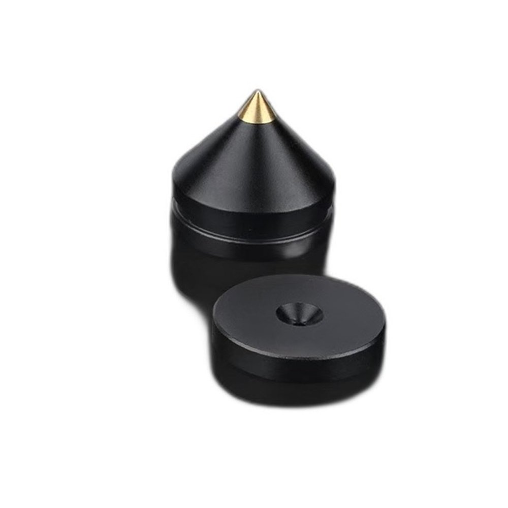 1 Set of Audio Stand Speaker Tip Vertical Foot Repair Parts Rotary Shock Absorber Nail and Pad Accessory(Black)