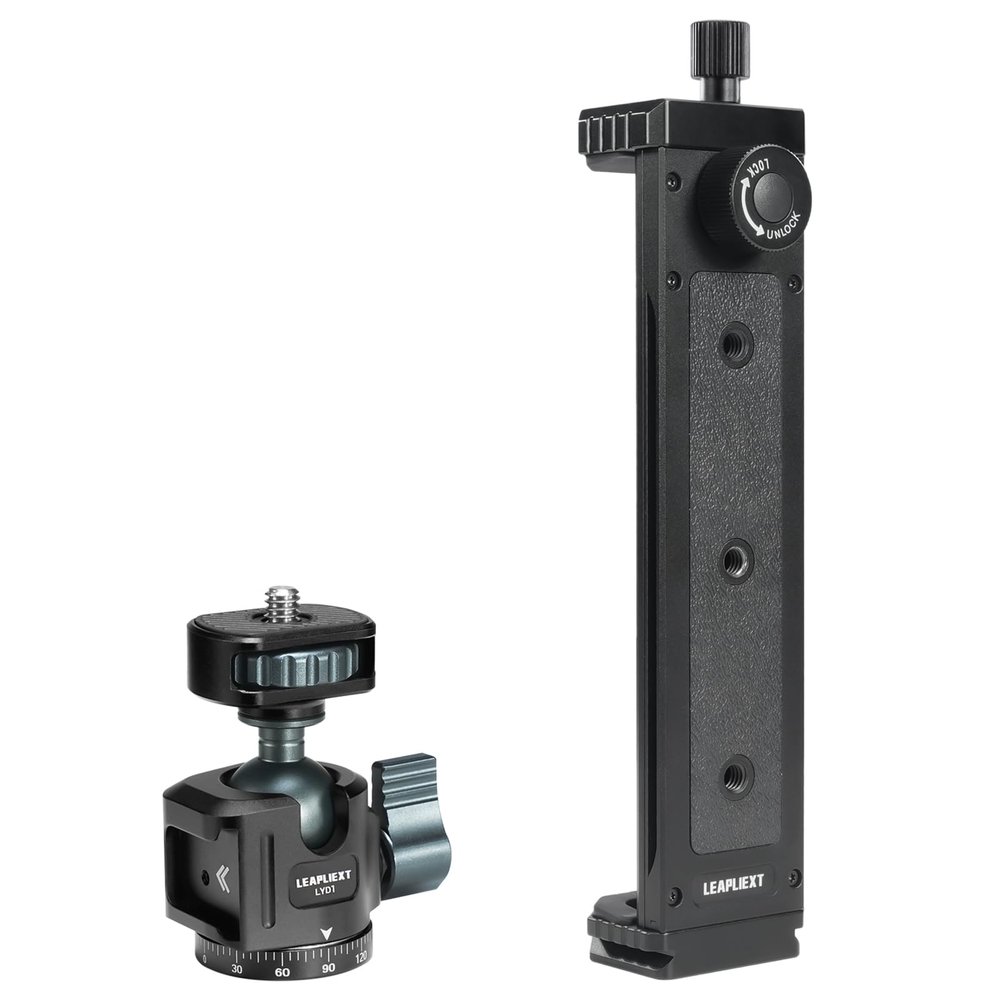 Tripod Ball Head, Aluminum Flat Bracket Set, 360 Rotating mini Ball Head + Multi-Interface Flat Bracket, Compatible with Tripod/monopod, Suitable for Live Photography.